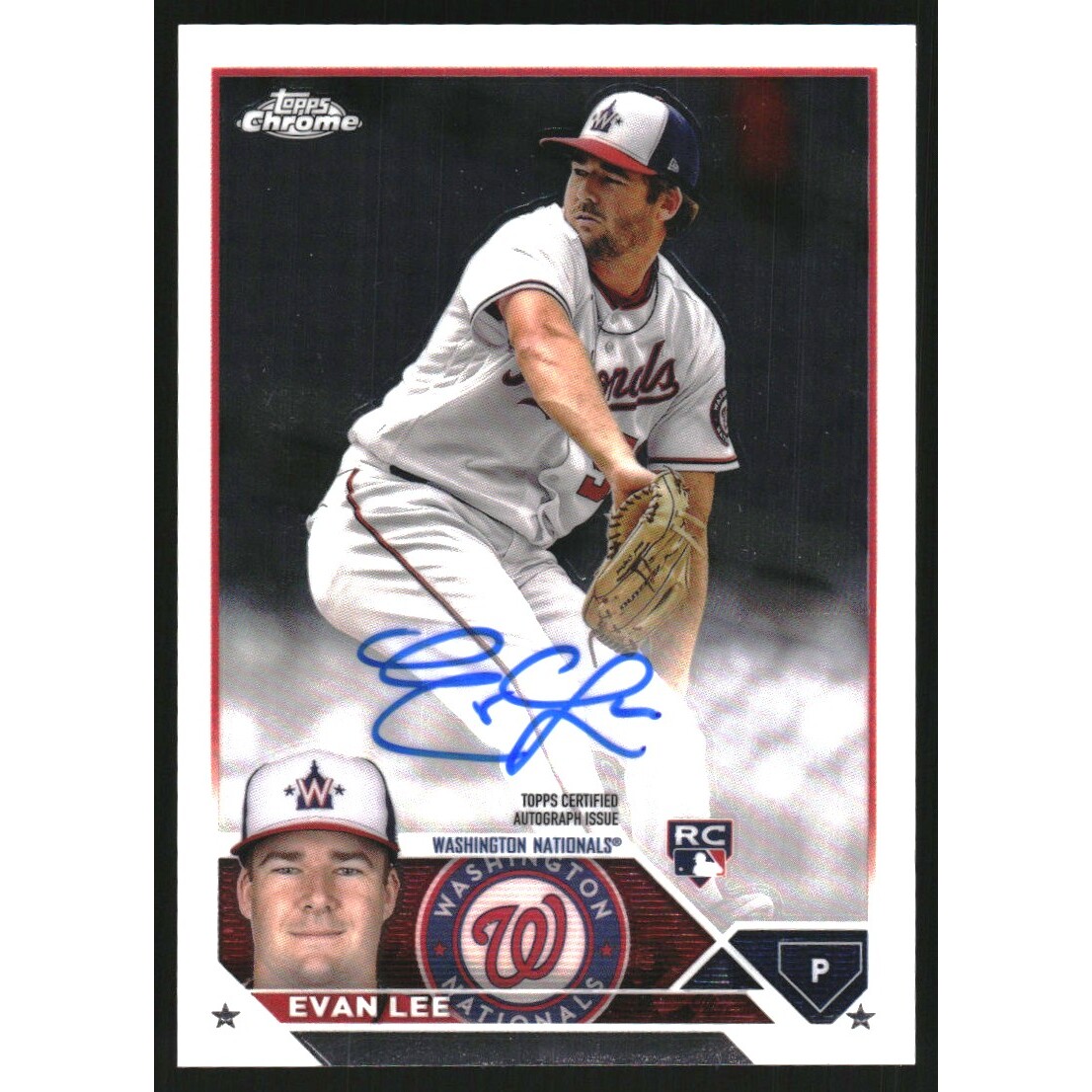2023 Topps Chrome Update Rookie Autographs #RAEL Evan Lee. rookie card picture