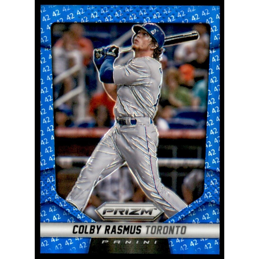 2014 Panini Prizm Prizms Blue 42 #110 Colby Rasmus. rookie card picture