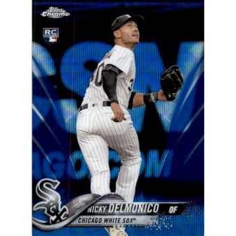 2018 Topps Chrome Blue Wave Refractors #90 Nicky Delmonico