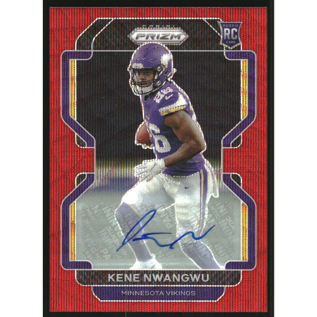 2021 Panini Prizm Rookie Autographs Prizms Red Wave #364 Kene Nwangwu. rookie card picture