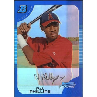 2005 Bowman Chrome Draft Blue Refractors #BDP102 P.J. Phillips FY