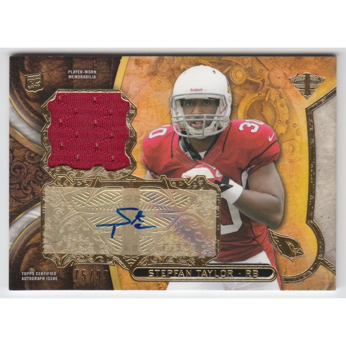2013 Topps Triple Threads Rookie Autograph Relics #TTRARST2 Stepfan Taylor. rookie card picture