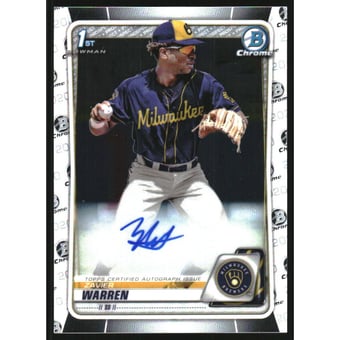 2020 Bowman Chrome Draft Autographs #CDAZW Zavier Warren