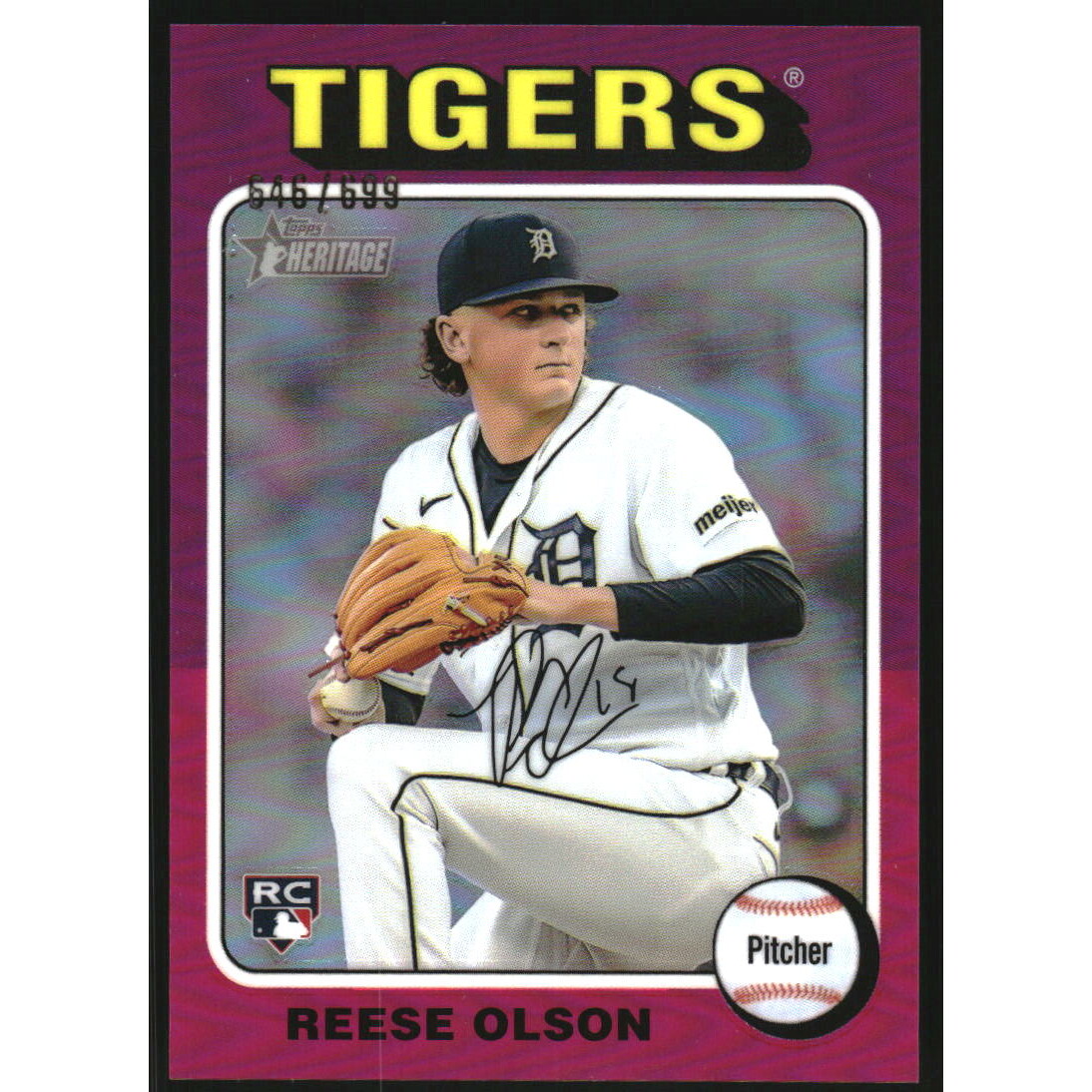 2024 Topps Heritage Chrome Refractors #439 Reese Olson HN. rookie card picture