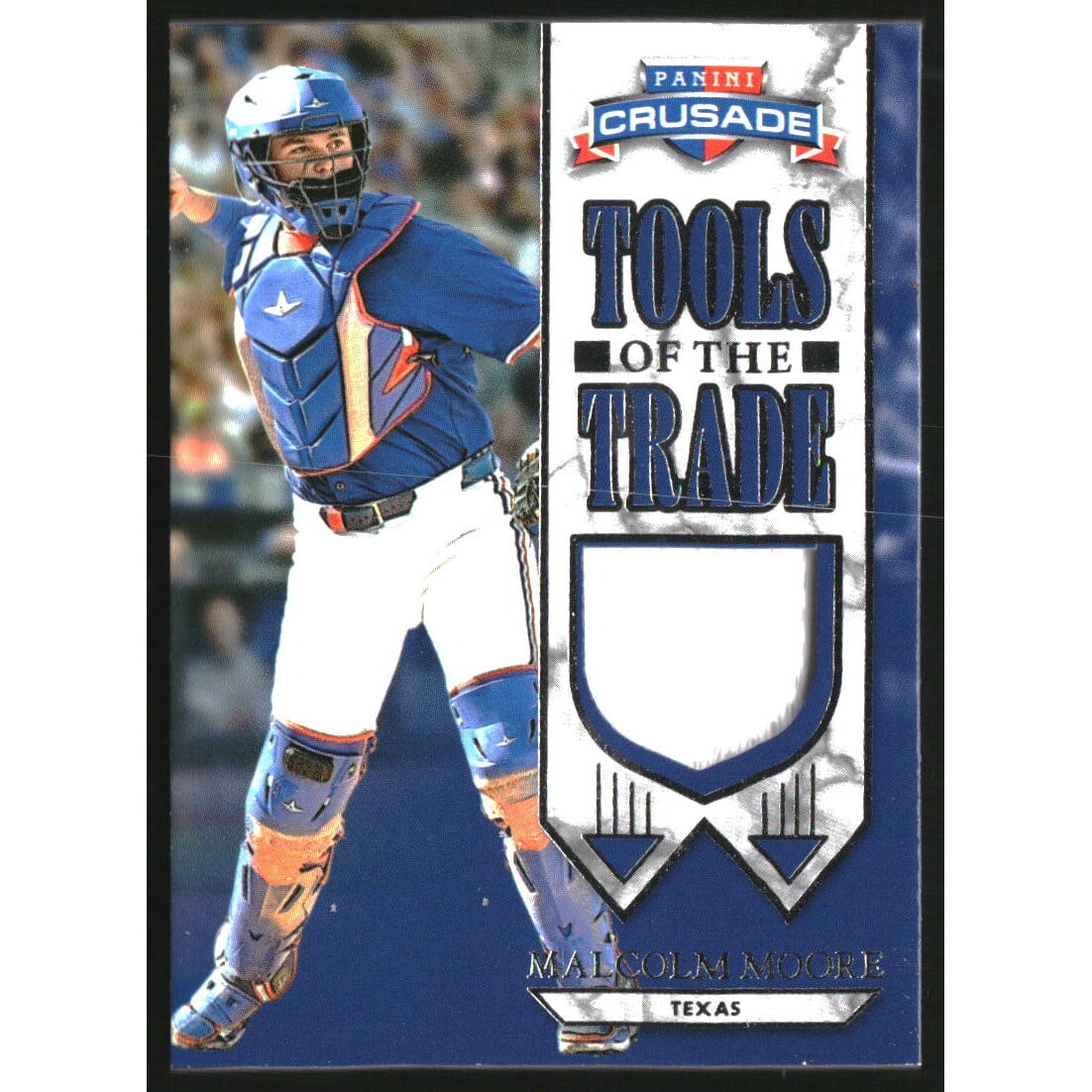 2025 Panini Crusade Tools Of The Trade Swatches #28 Malcolm Moore. rookie card picture