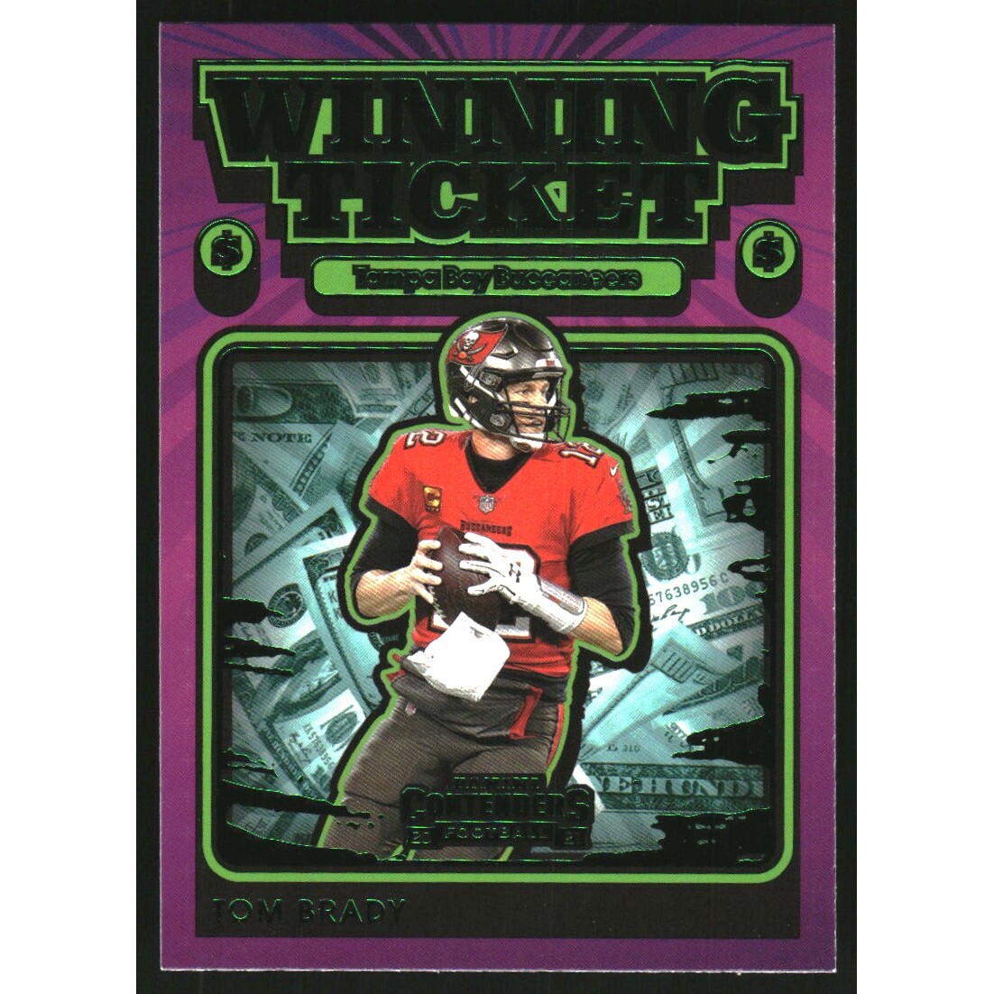 2021 Panini Contenders Winning Ticket Emerald #6 Tom Brady
