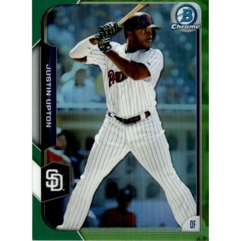 2015 Bowman Chrome Green Refractors #19 Justin Upton