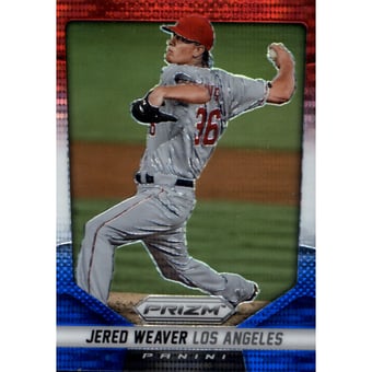 2014 Panini Prizm Prizms Red White and Blue Pulsar #138 Jered Weaver