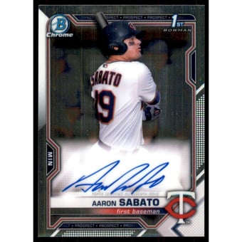2021 Bowman Chrome Prospect Autographs #CPAAS Aaron Sabato