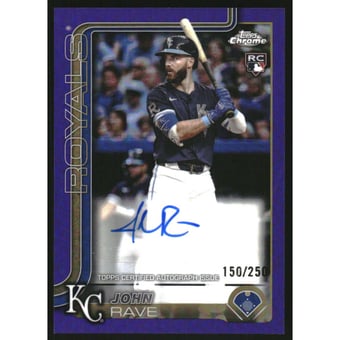 2025 Topps Chrome Update Autographs Purple Refractors #ACJR John Rave