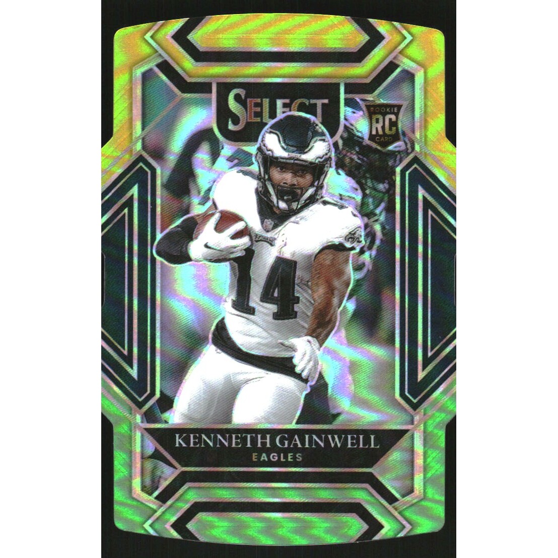 2021 Select Prizm Green and Yellow Die Cut #281 Kenneth Gainwell