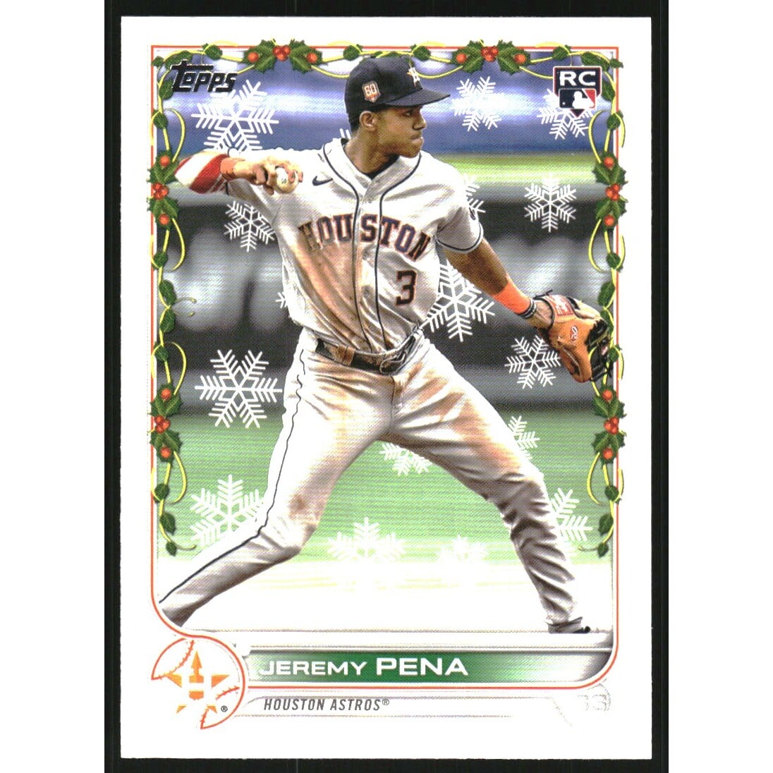 2022 Topps Holiday Photo Variations #HW129 Jeremy Pena/candy cane sleeve