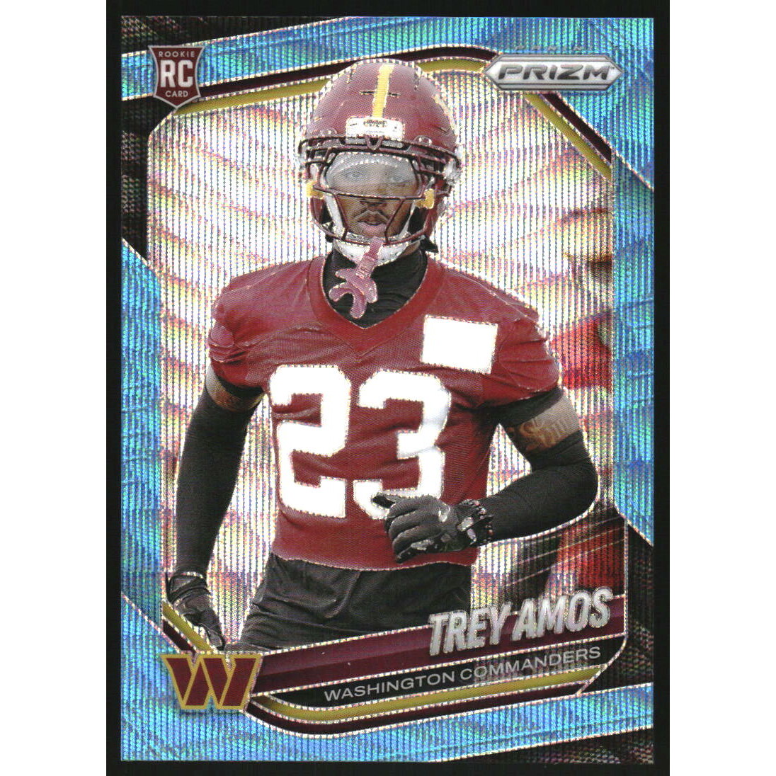 2025 Panini Prizm Prizms Blue Wave #400 Trey Amos