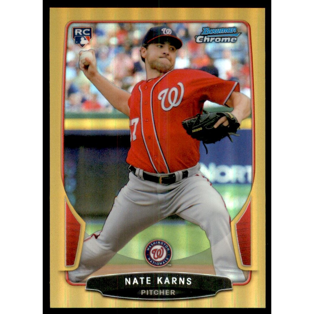 2013 Bowman Chrome Gold Refractors #115 Nate Karns