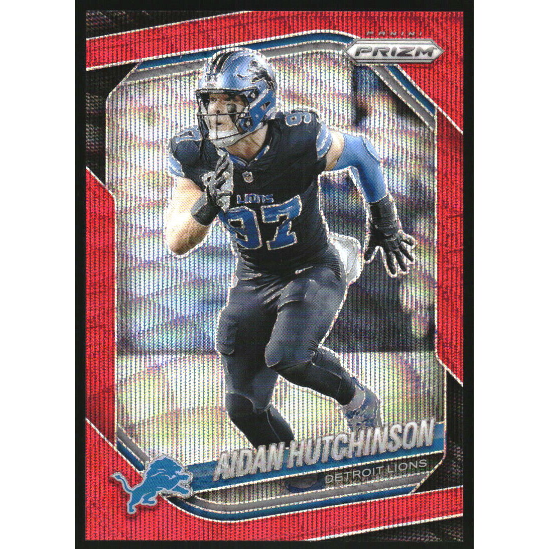 2025 Panini Prizm Prizms Red Wave #210 Aidan Hutchinson