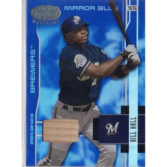 2003 Leaf Certified Materials Mirror Blue Materials #98 Bill Hall Bat/100