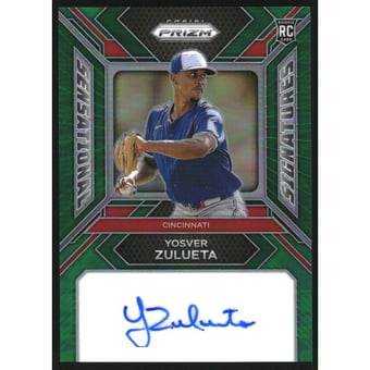 2024 Panini Prizm Sensational Signatures Prizms Green #1 Yosver Zulueta