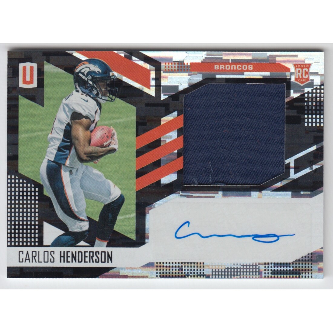 2017 Panini Unparalleled #330 Carlos Henderson JSY AU/199 RC