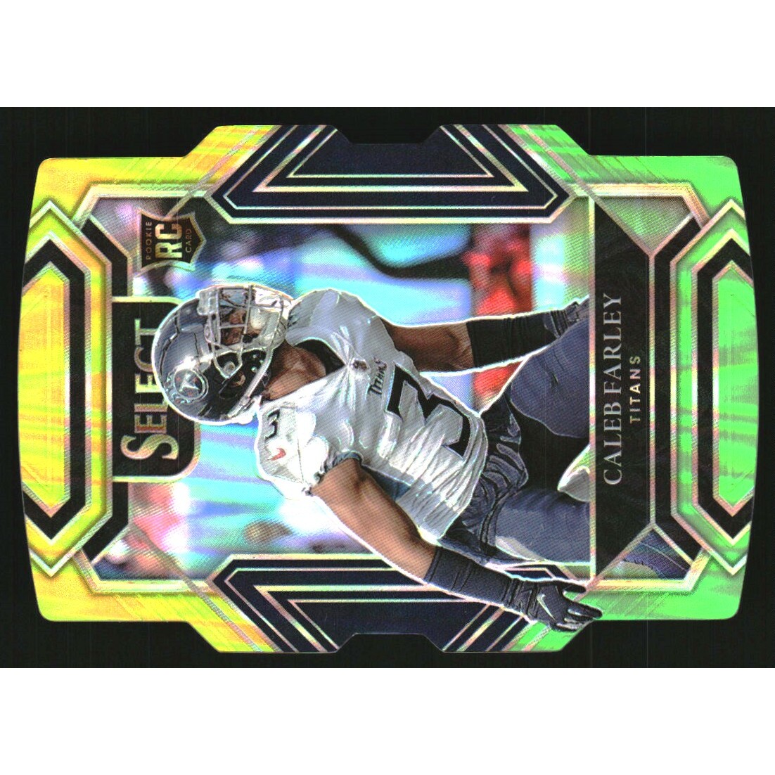 2021 Select Prizm Green and Yellow Die Cut #287 Caleb Farley