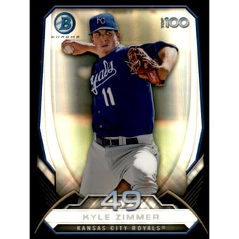 2014 Bowman Chrome Top 100 Prospects Die Cut Refractors #BTP49 Kyle Zimmer