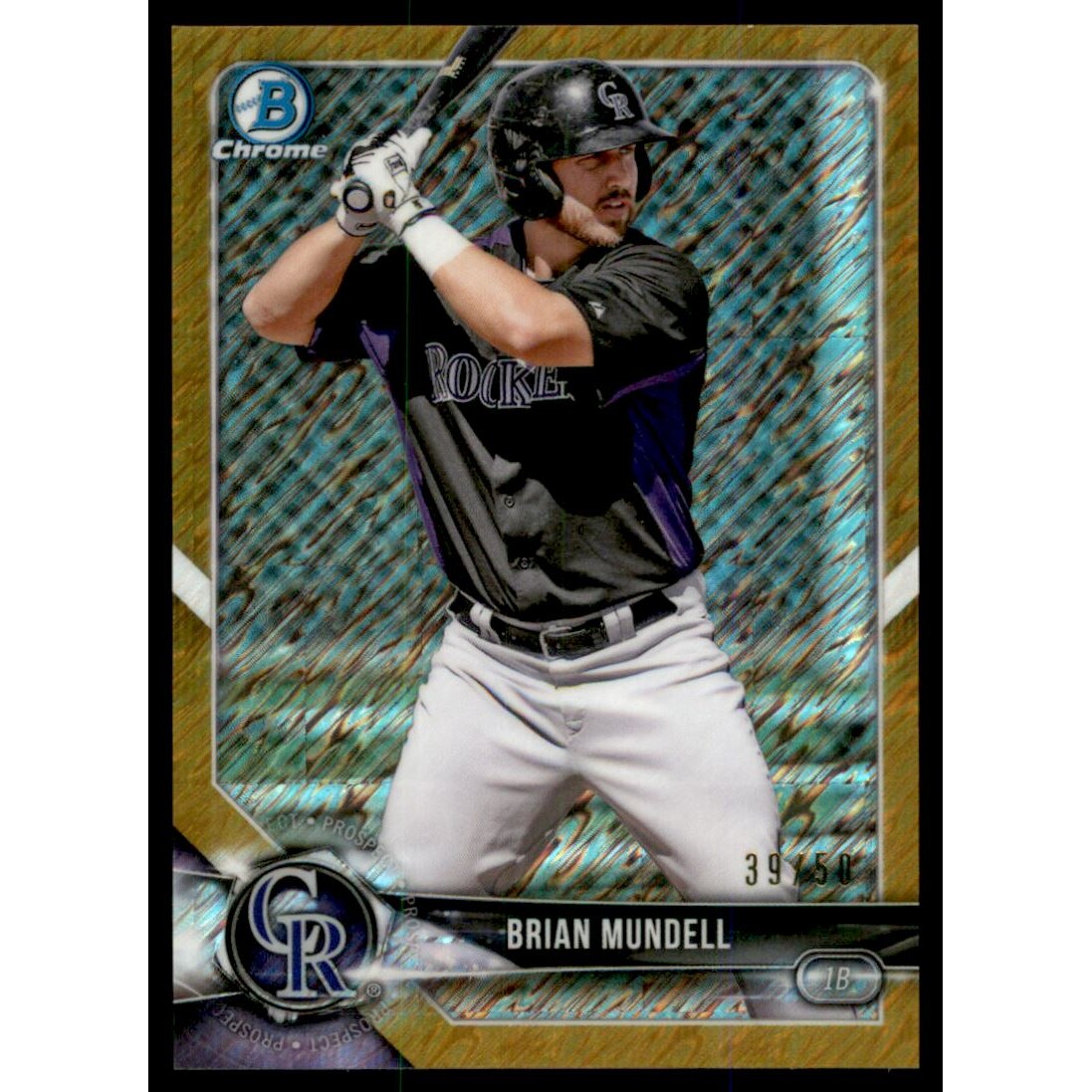 2018 Bowman Chrome Prospects Gold Shimmer Refractors #BCP162 Brian Mundell