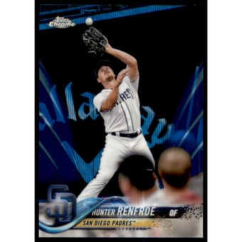 2018 Topps Chrome Blue Wave Refractors #184 Hunter Renfroe