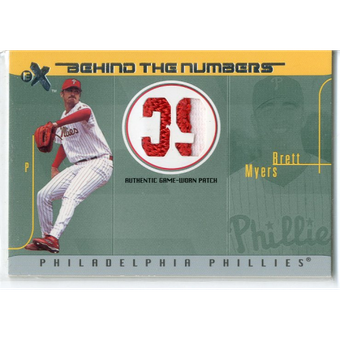 2003 E-X Behind the Numbers Game Jersey 99 #BM Brett Myers