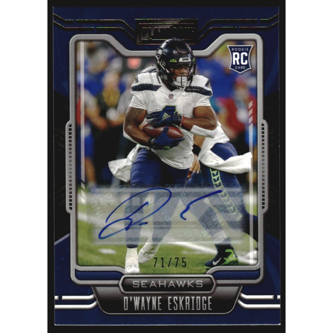 2021 Panini Playbook Rookies Signatures Gold #118 D'Wayne Eskridge/75. rookie card picture