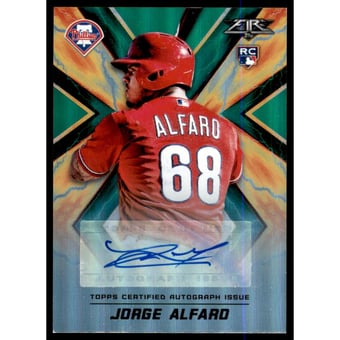 2017 Topps Fire Autographs Green #FAJA Jorge Alfaro