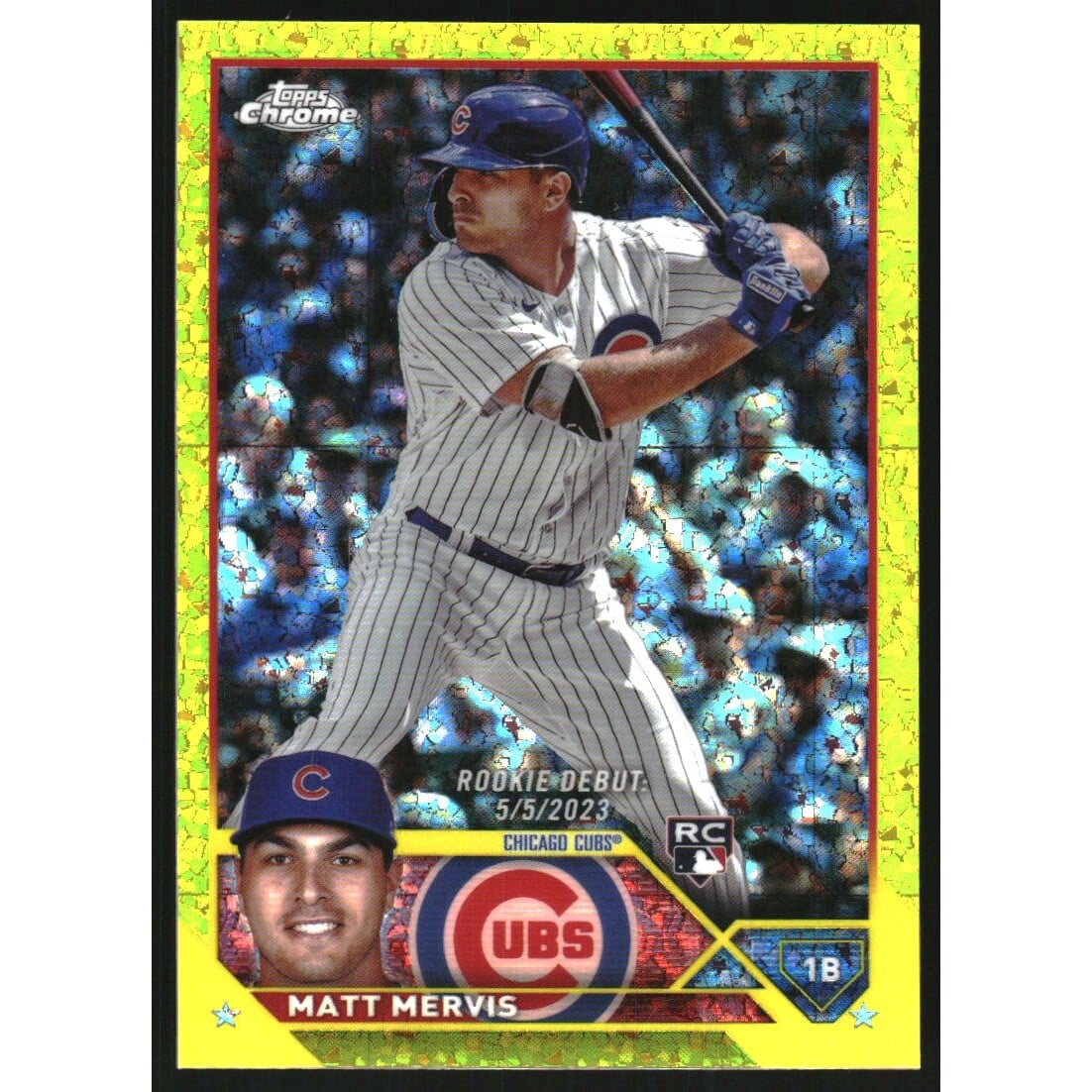 2023 Topps Chrome Update Yellow Mini-Diamond Refractors #USC44 Matt Mervis. rookie card picture