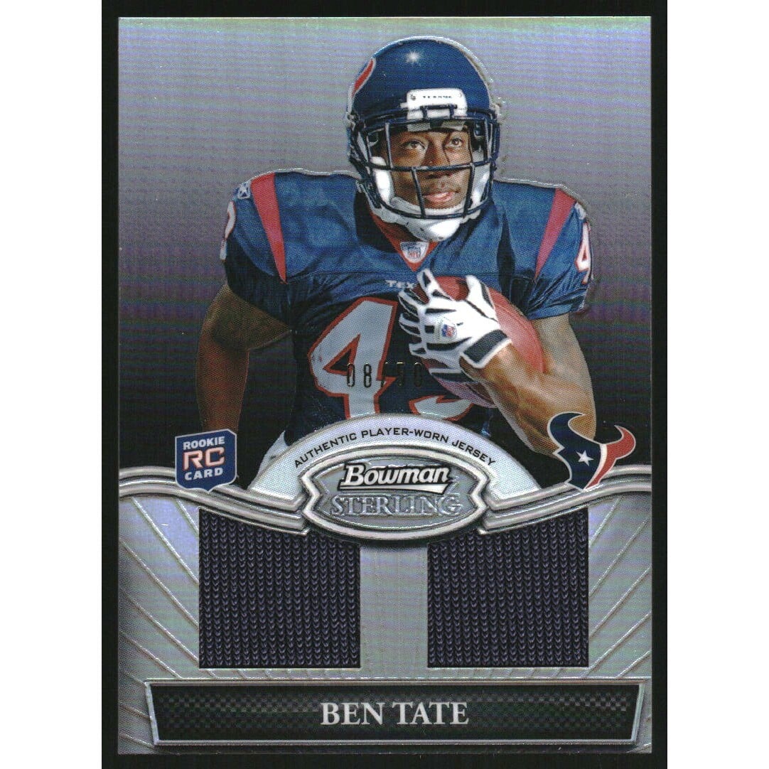 2010 Bowman Sterling Black Refractors #BSRDRBT Ben Tate JSY. rookie card picture