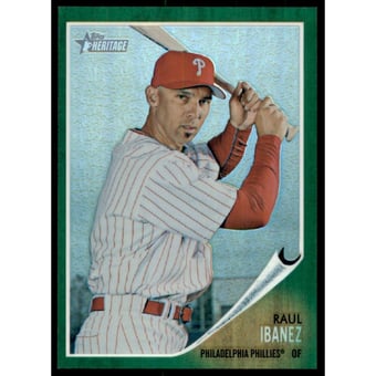 2011 Topps Heritage Chrome Green Refractors #C77 Raul Ibanez