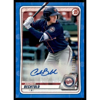 2020 Bowman Prospect Autographs Blue #PAAB Andrew Bechtold