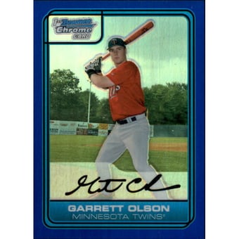 2006 Bowman Chrome Draft Draft Picks Blue Refractors #26 Garrett Olson