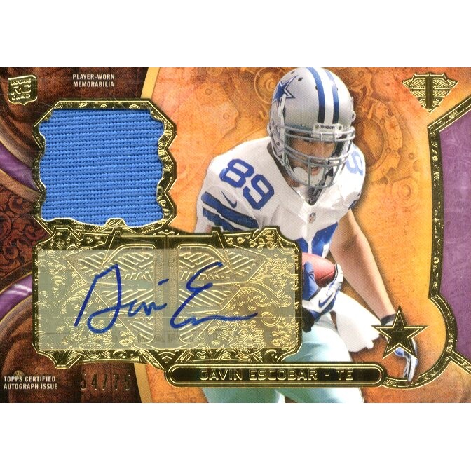 2013 Topps Triple Threads Rookie Autograph Relics Purple #TTRARGE2 Gavin Escobar. rookie card picture