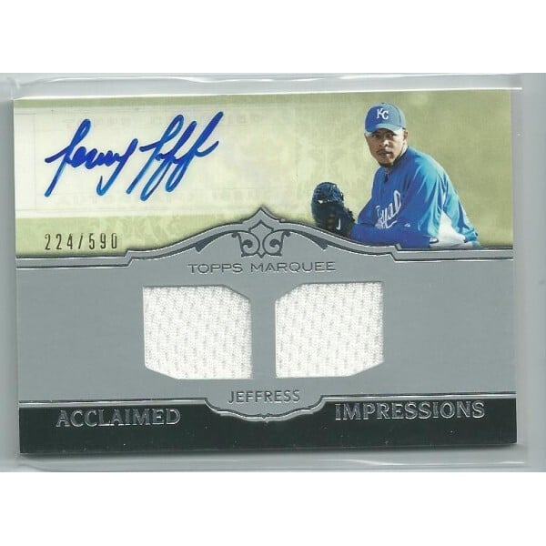 2011 Topps Marquee Acclaimed Impressions Dual Relic Autographs #AID42 Jeremy Jeffress/590. rookie card picture