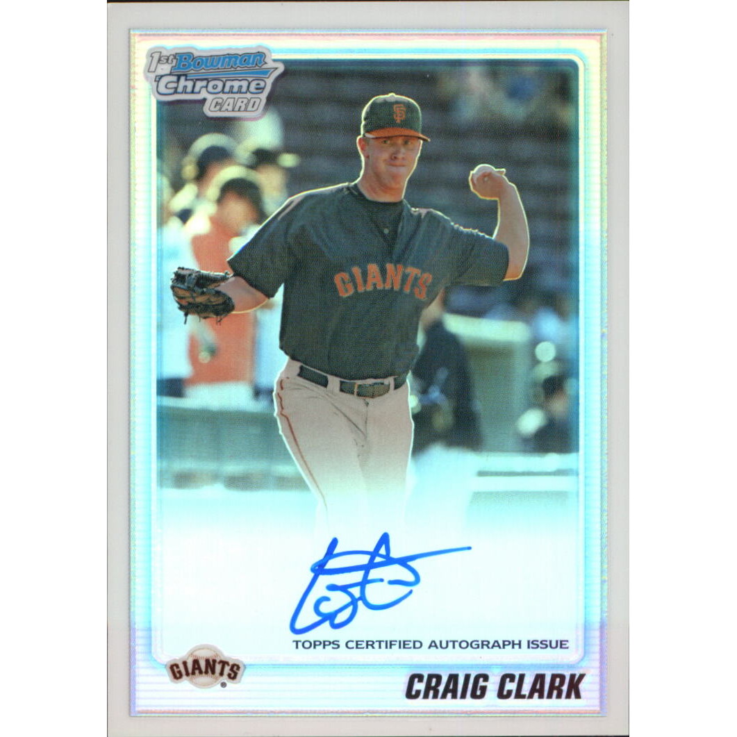 2010 Bowman Chrome Prospects Refractors #BCP111B Craig Clark AU. rookie card picture