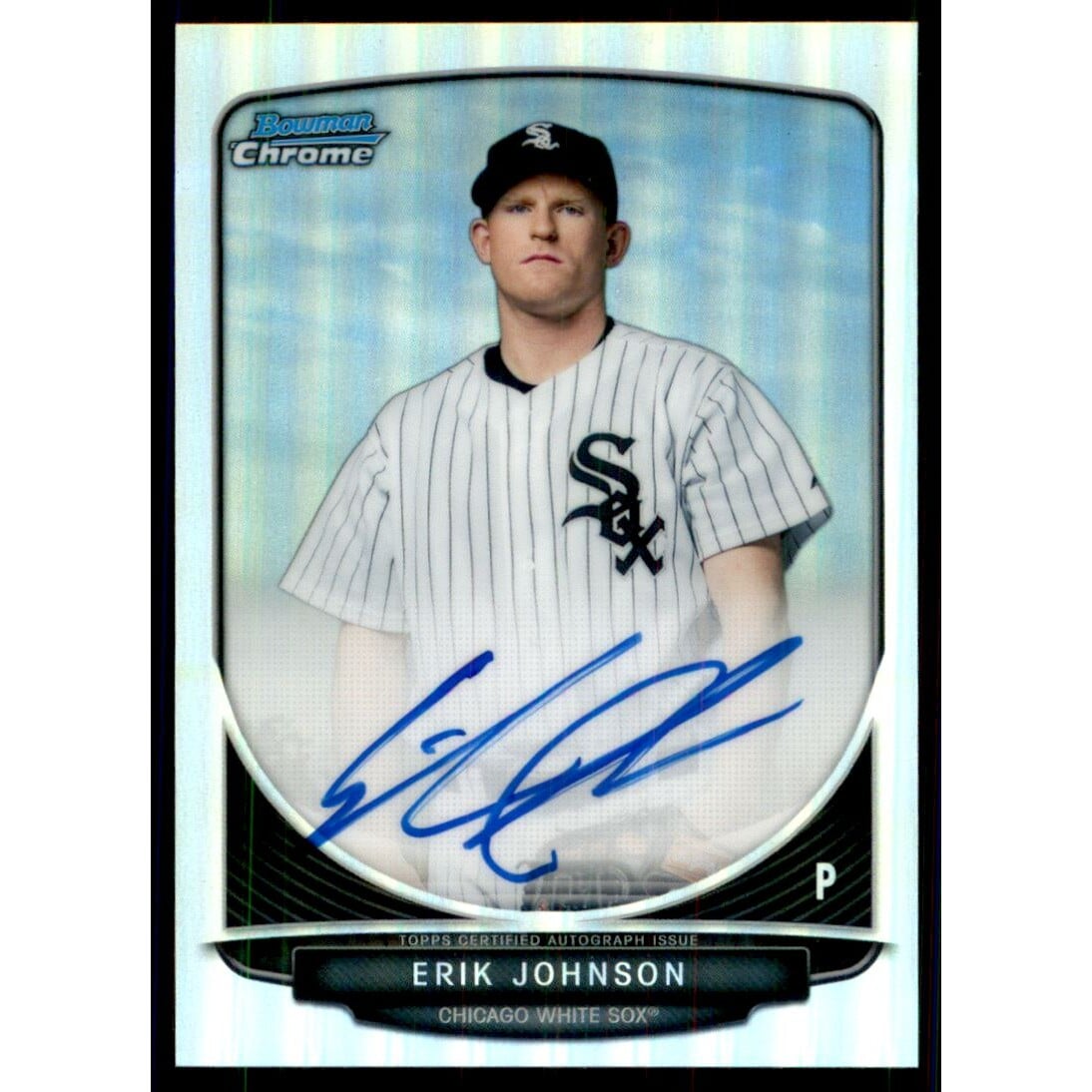 2013 Bowman Chrome Prospect Autographs Refractors #EJ Erik Johnson. rookie card picture