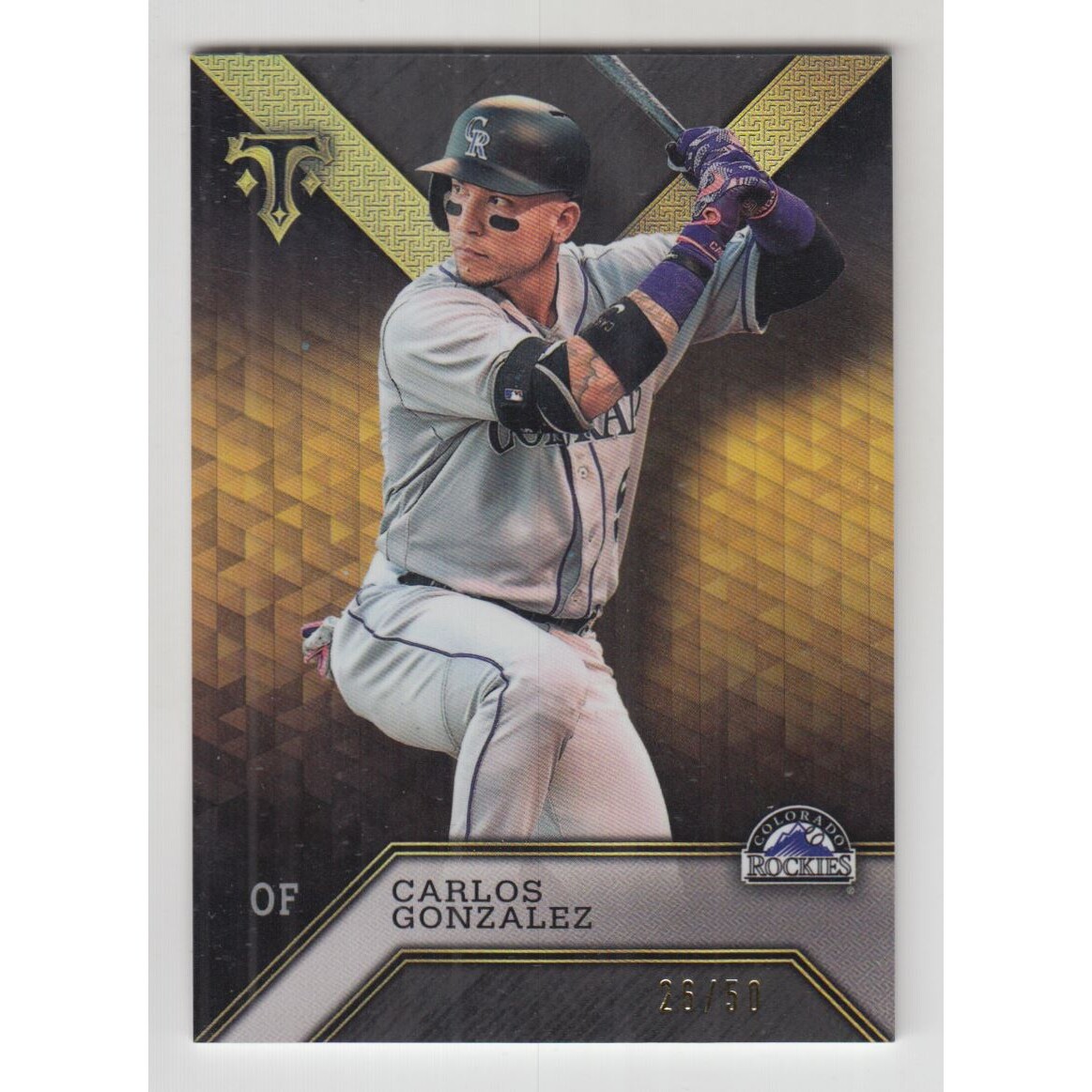 2016 Topps Triple Threads Onyx #88 Carlos Gonzalez 2016 Topps Triple Threads Onyx #88 Carlos Gonzalez