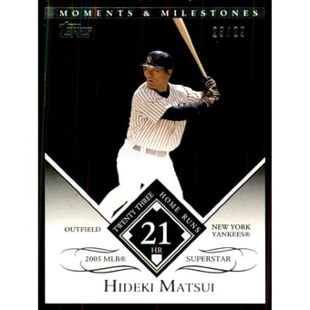 2007 Topps Moments and Milestones Black #96-21 Hideki Matsui/HR 21