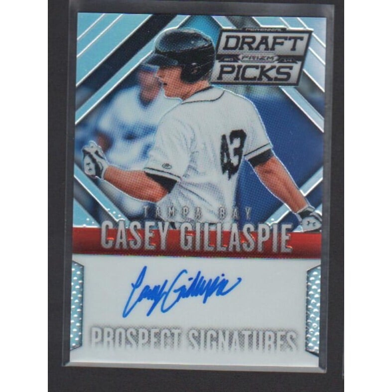 2014 Panini Prizm Perennial Draft Picks Prospect Signatures Prizms #20 Casey Gillaspie. rookie card picture