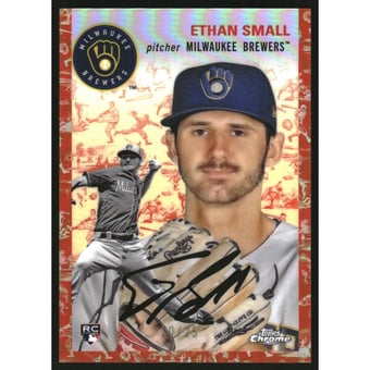 2023 Topps Chrome Platinum Anniversary Platinum Toile White Orange Refractors #88 Ethan Small