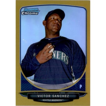 2013 Bowman Chrome Mini Gold Refractors #111 Victor Sanchez