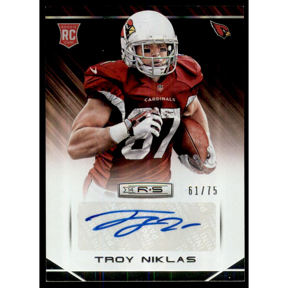 2014 Rookies and Stars Rookie Autographs Longevity Holofoil #196 Troy Niklas/75