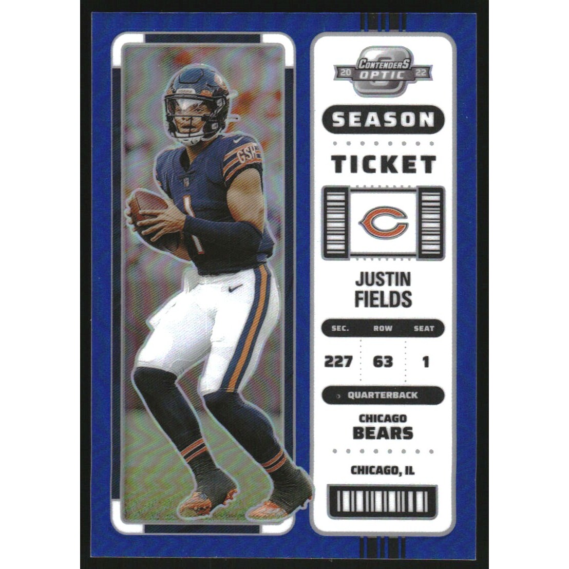 2022 Panini Contenders Optic Blue #11 Justin Fields