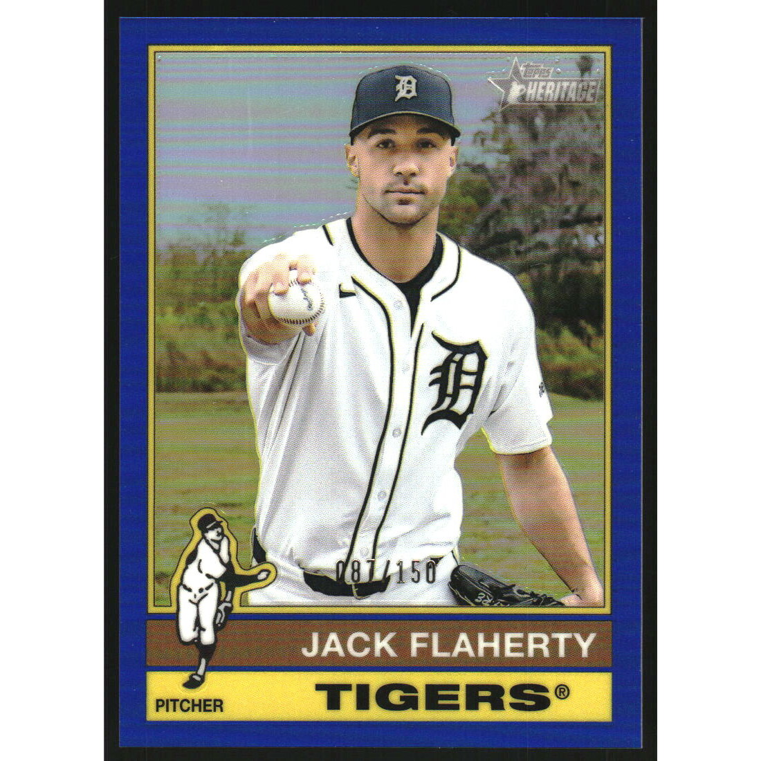 2025 Topps Heritage Chrome Blue Refractors #661 Jack Flaherty
