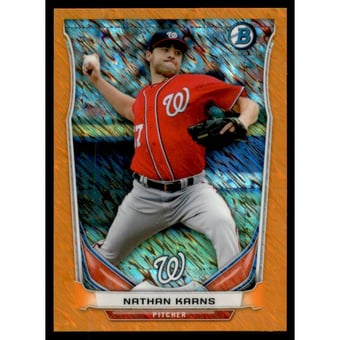 2014 Bowman Chrome Bowman Scout Top 5 Mini Orange Refractors #BMWN4 Nathan Karns