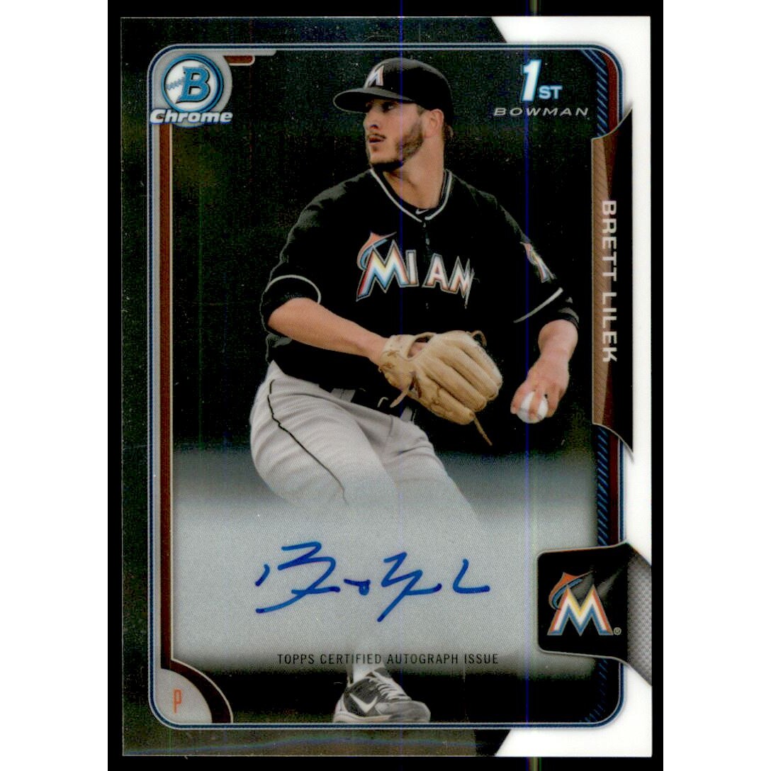 2015 Bowman Chrome Draft Draft Pick Autographs #BCABL Brett Lilek. rookie card picture
