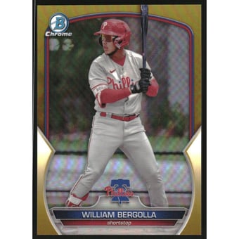 2023 Bowman Chrome Prospects Gold Refractors #BCP232 William Bergolla