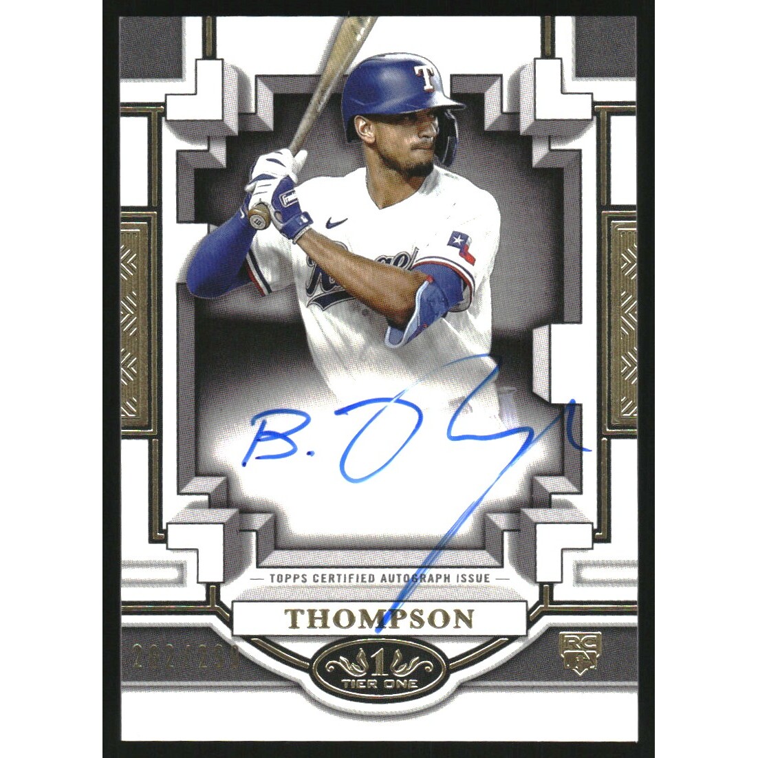 2023 Topps Tier One Break Out Autographs #BOABT1 Bubba Thompson/299. rookie card picture